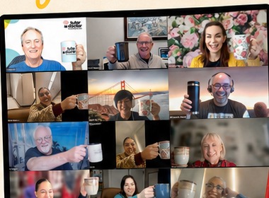 Club Jam members together on a live Zoom call